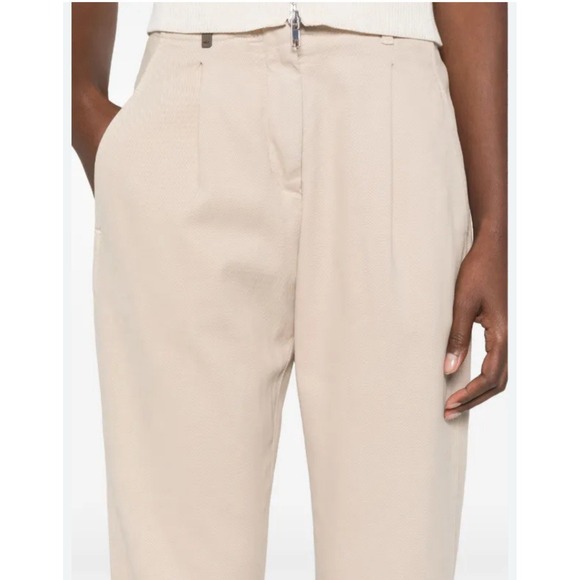 Peserico Pants - Peserico - Beige Casual Pants‎ Stretchy Size 46 IT US 8